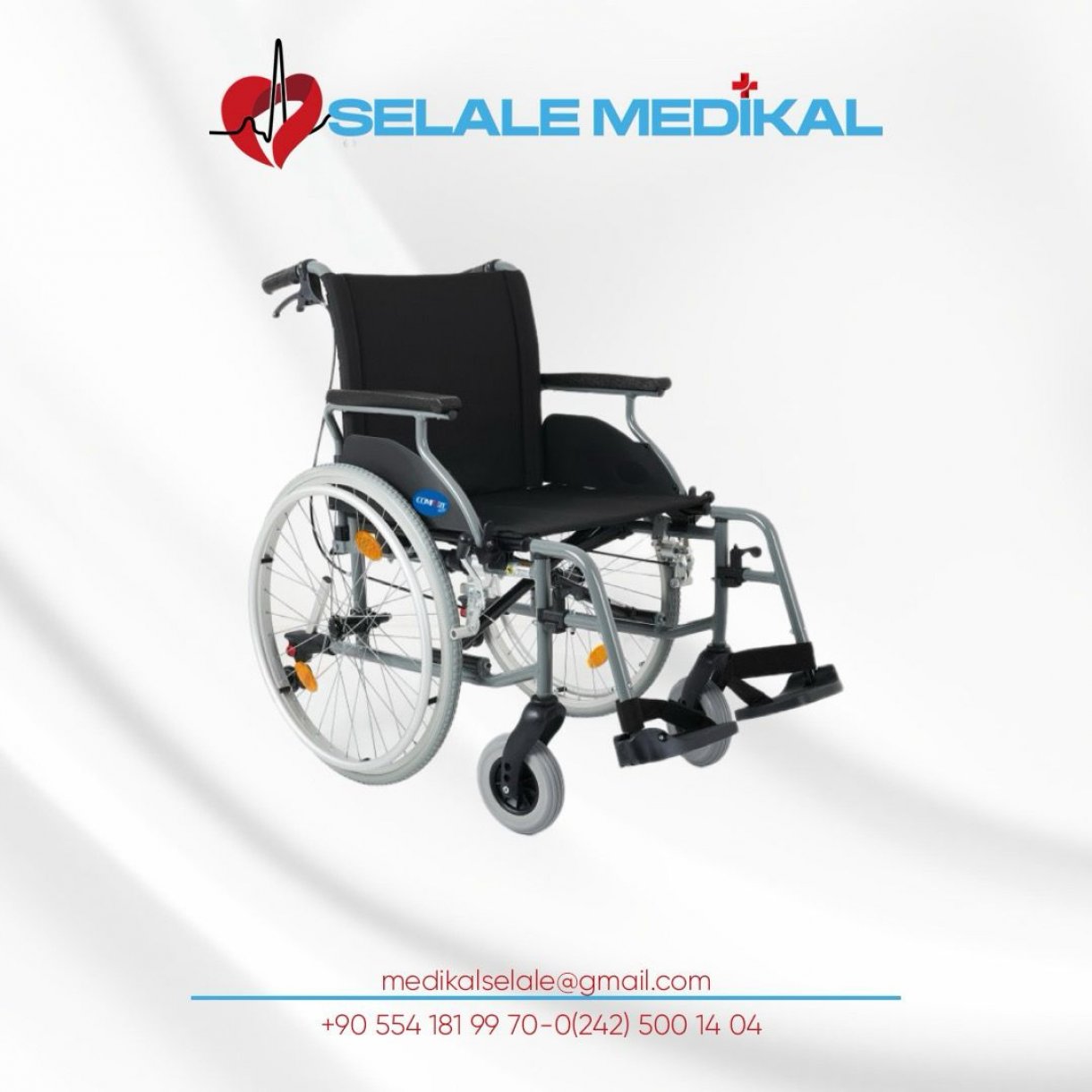 Comfort Plus DM-317 50cm Hafif Alüminyum Özellikli Tekerlekli Sandalye